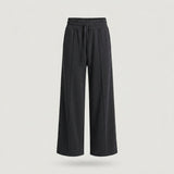 Regular Black Wide Leg Drawstring Sweatpant