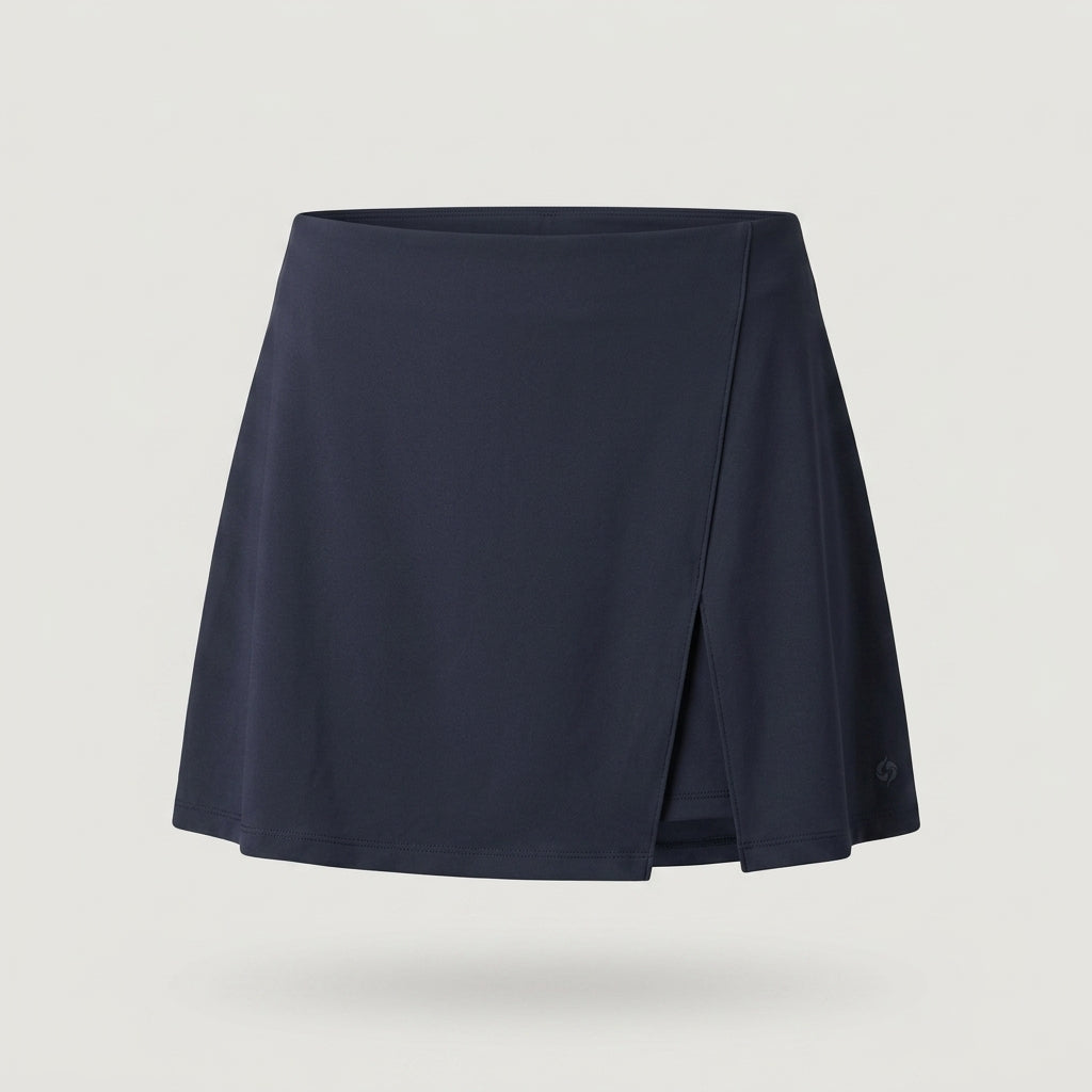 Navy Wrap Front Active Skort