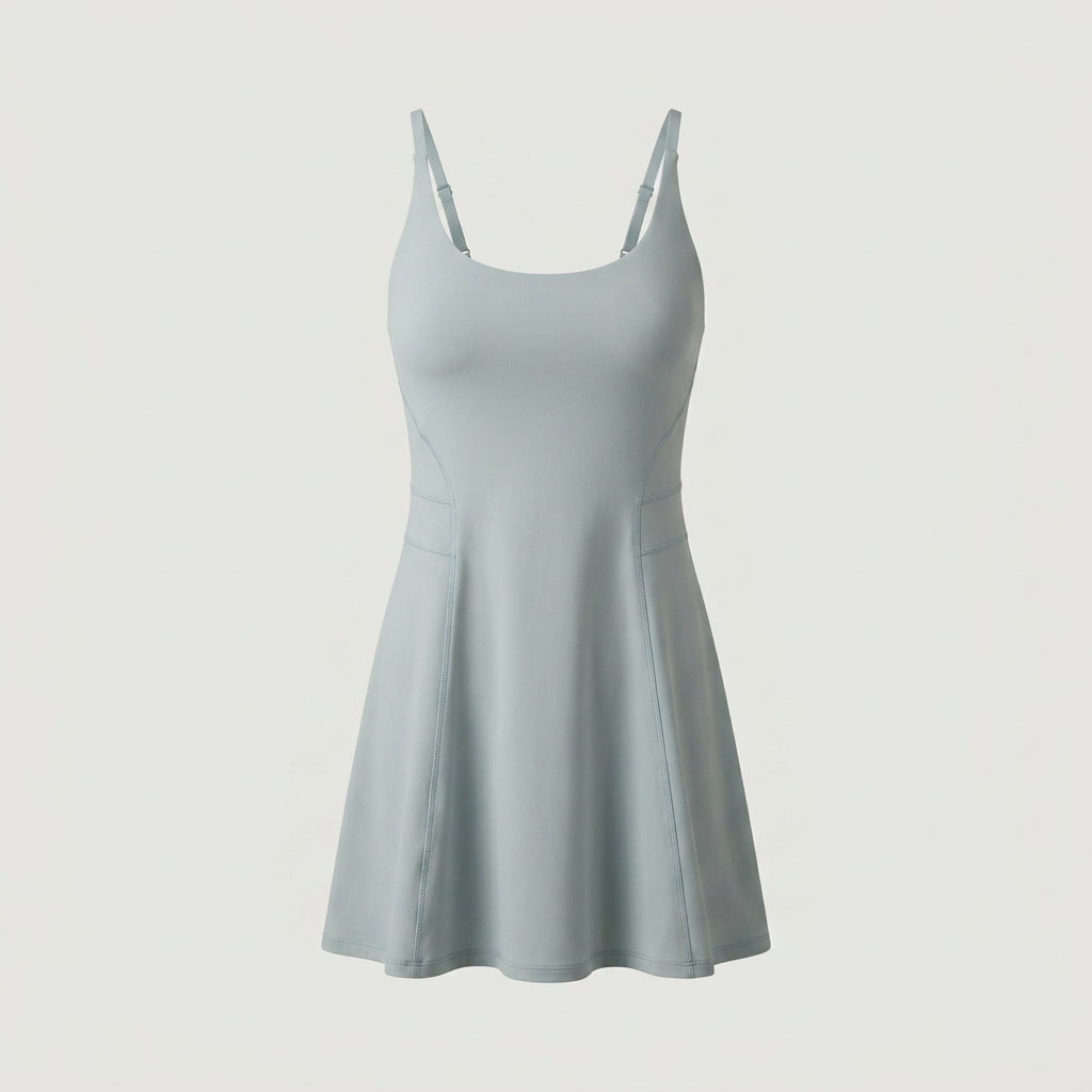 Blue Adjustable Strap Active Dress