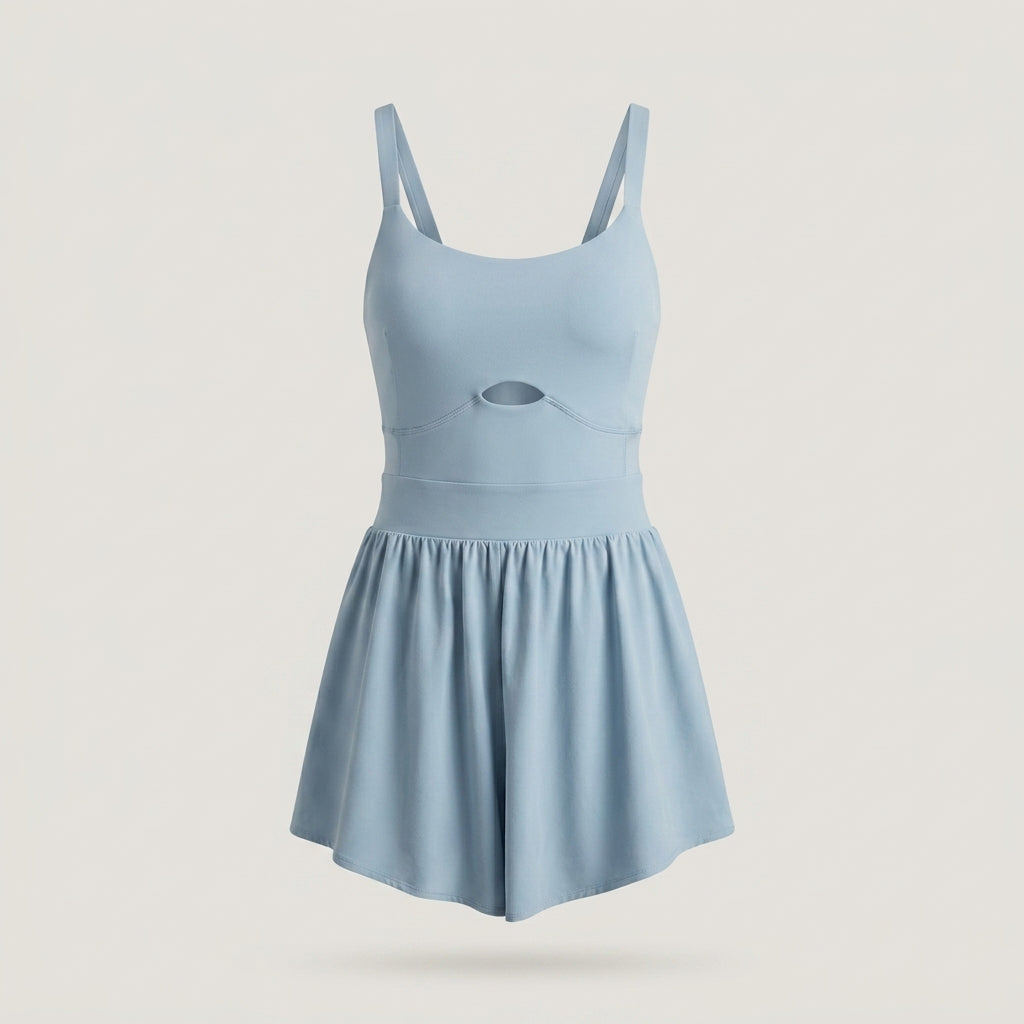 Blue Cutout Active Romper