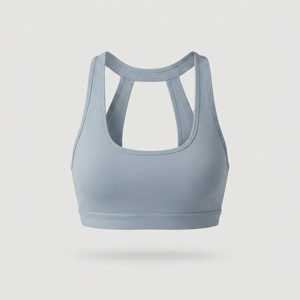 Blue Cutout Sports Bra