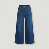 Blue High Rise Wide Leg Jeans 2