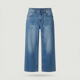 Blue High Rise Wide Leg Jeans