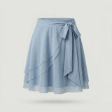 Blue Mesh Wrap Skort