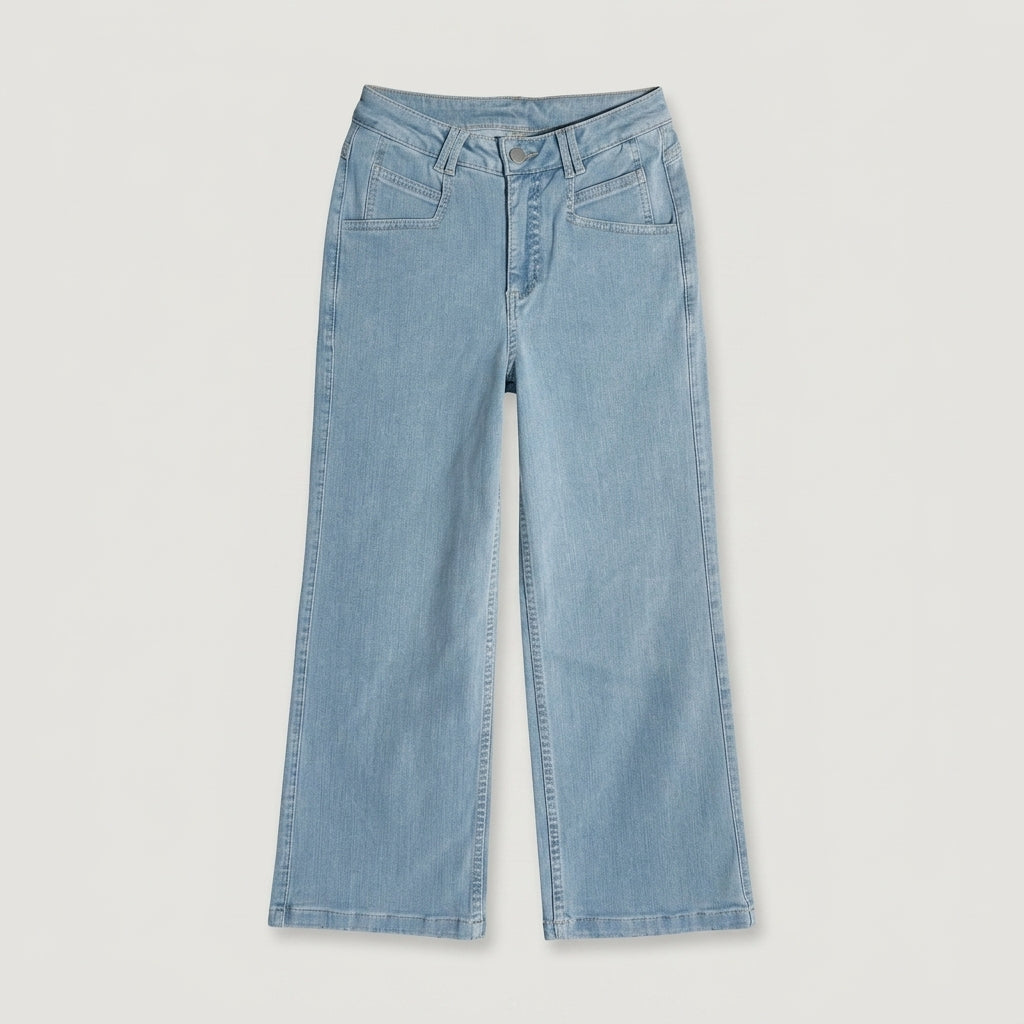 Blue Straight Leg Denim Pant