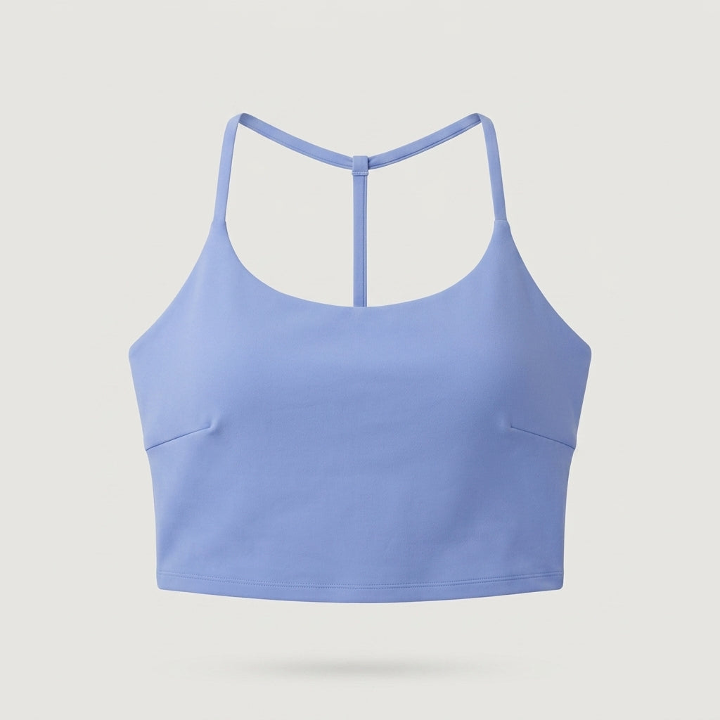 Blue Strappy Cropped Tank