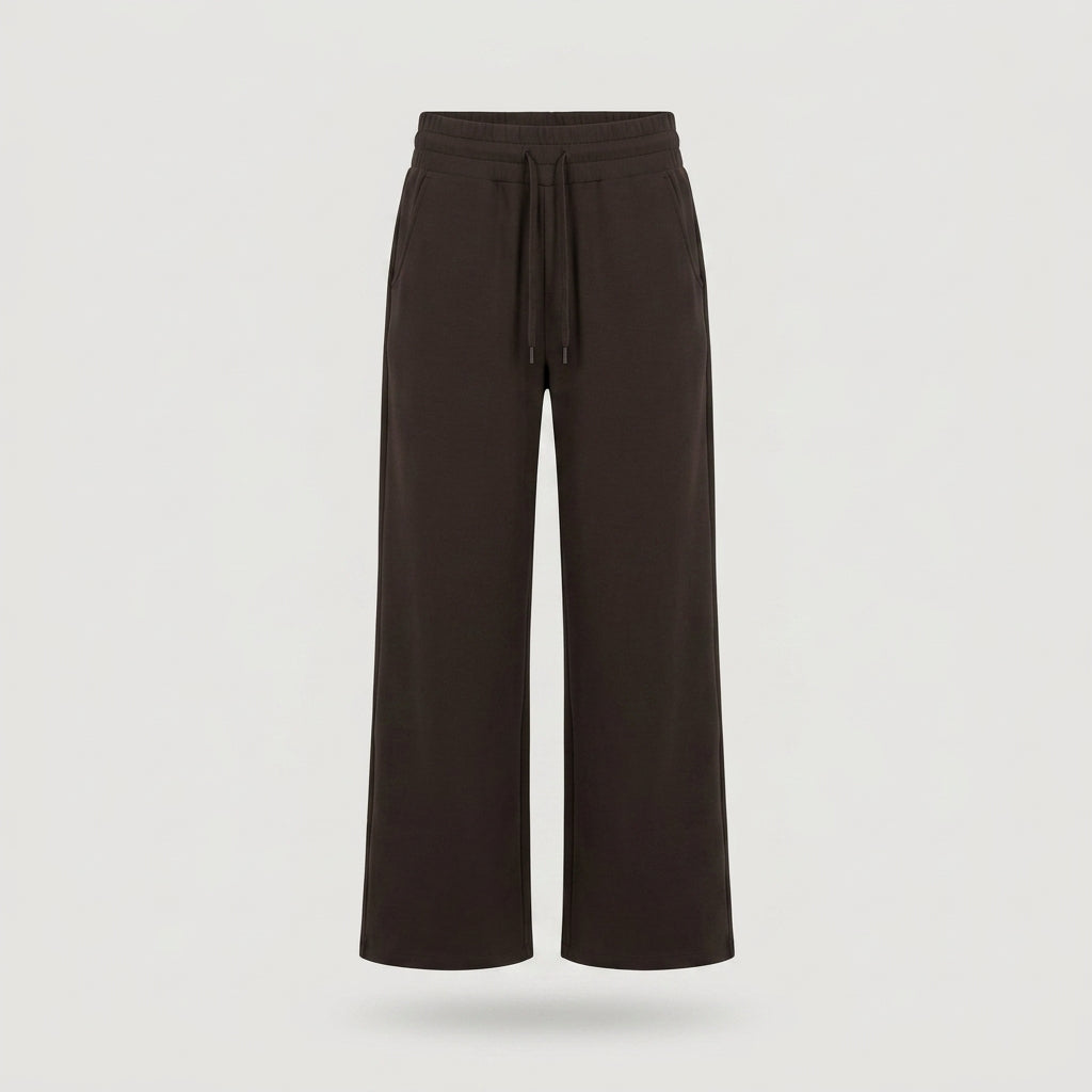 Petite Brown Wide Leg Sweatpant