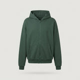 Green Oversized Zip-up Hoodie