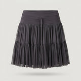 Grey Tiered Mesh Skort