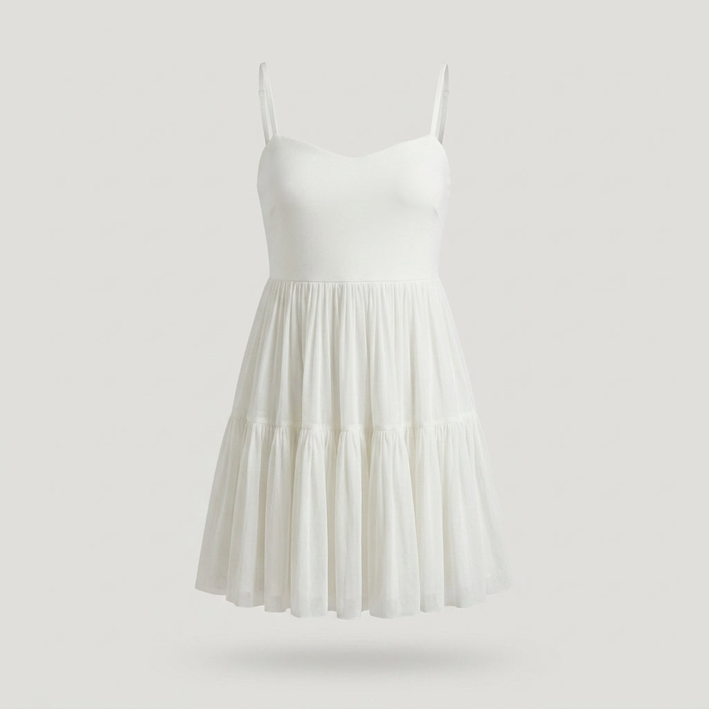 Off White Tiered Active Dress