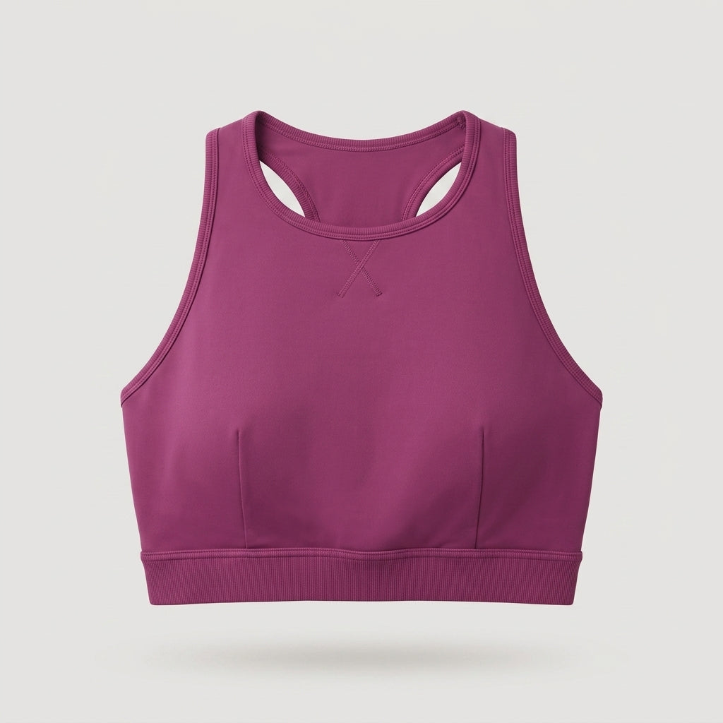 Hot Pink High Neck Sports Bra