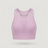 Pink Mesh Panel Sports Bra
