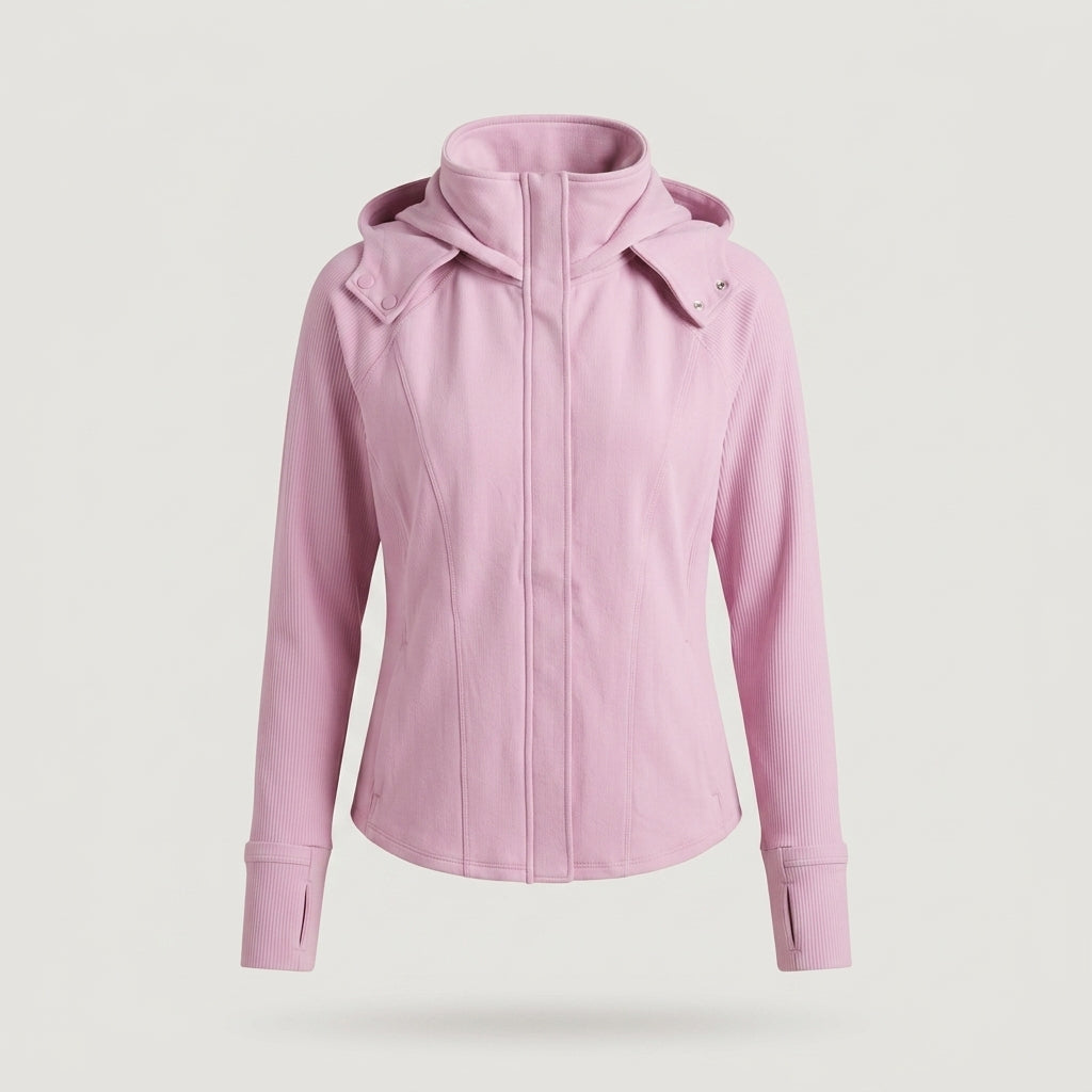 Pink Ribbed Activewear Jacket