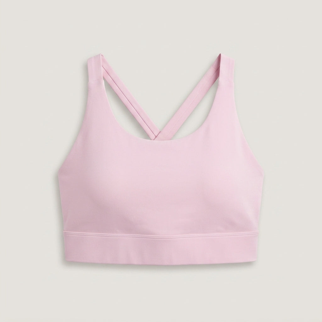 Pink Scoop Neck Sports Bra