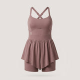 Dark Rose Strappy Active Romper