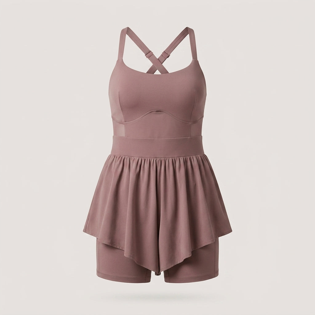 Dark Rose Strappy Active Romper