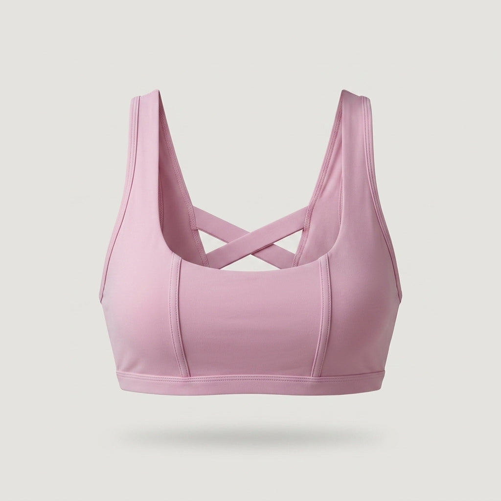 Pink Strappy Sports Bra
