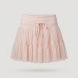 Peach Tiered Tulle Skort