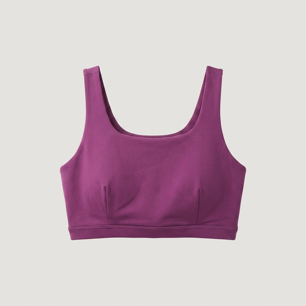 Plum Square Neck Sports Bra