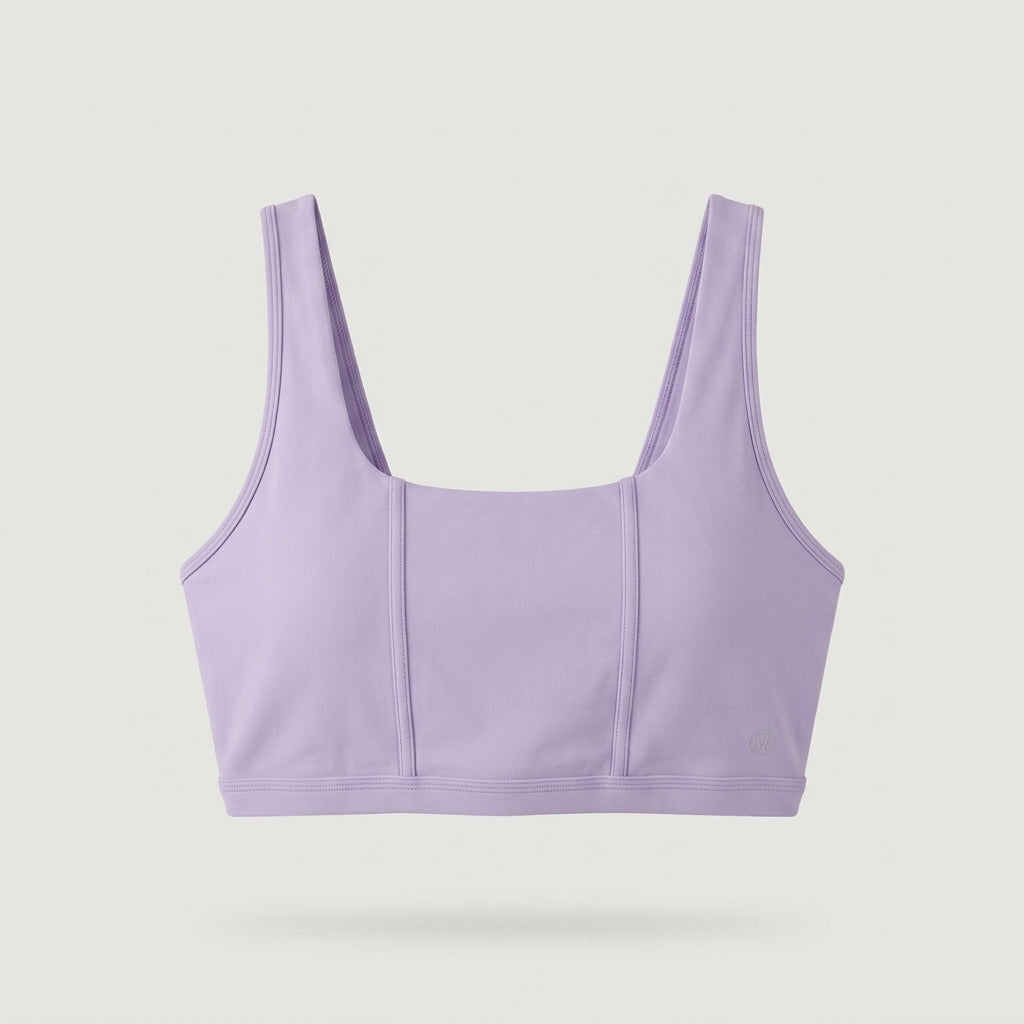 Purple Square Neck Sports Bra