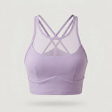 Purple Strappy Mesh Sports Bra