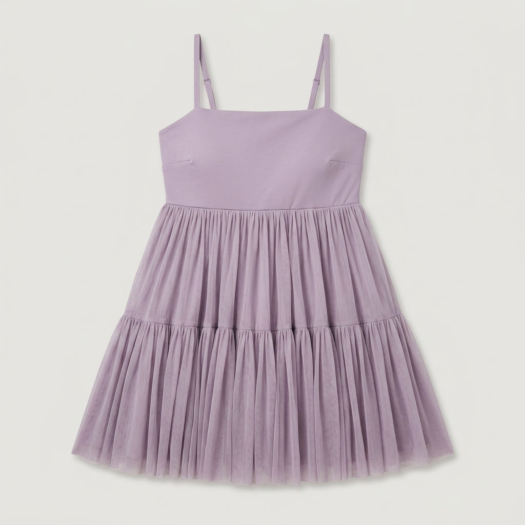 Lanvender Tiered Mesh Dress