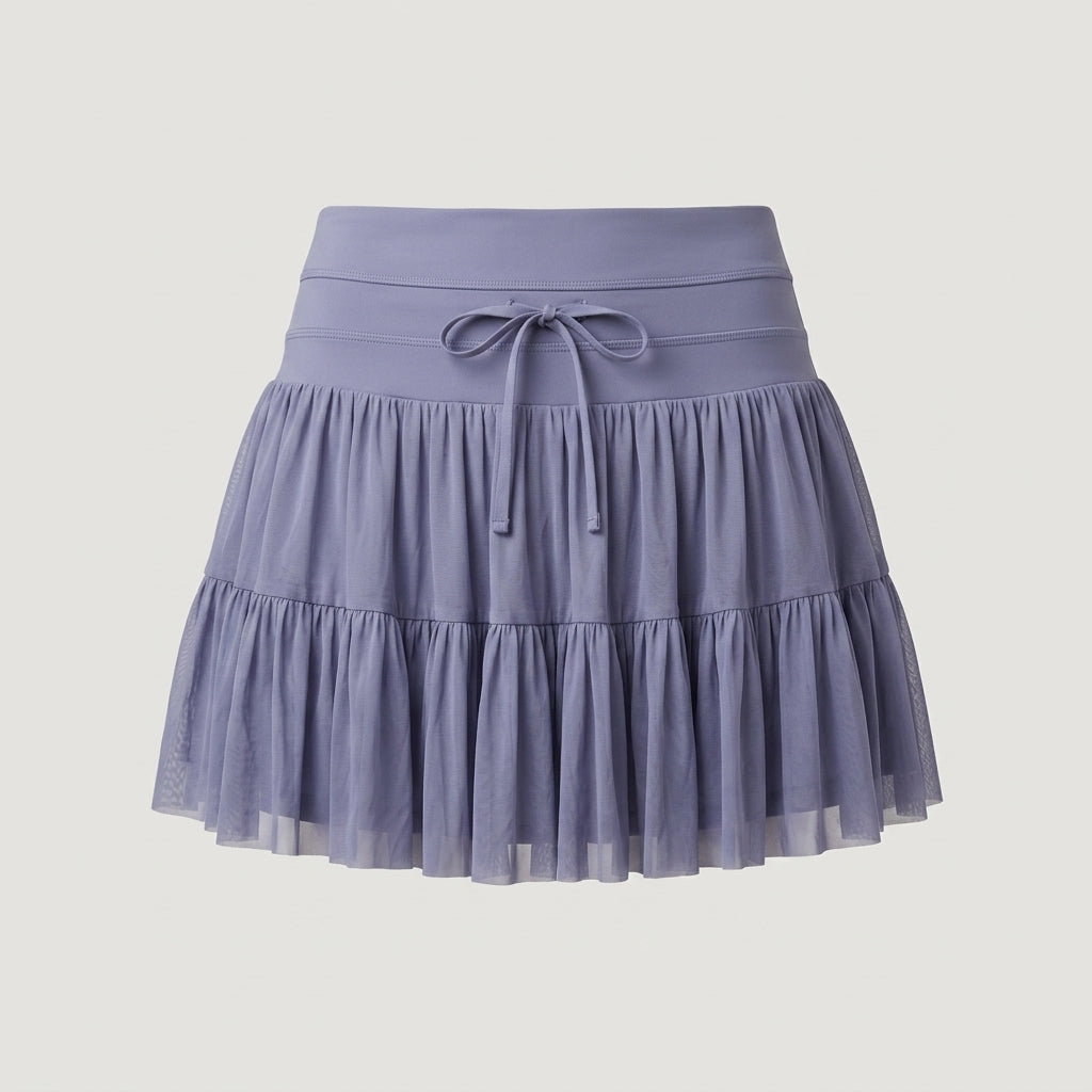 Dark Lanvender Tiered Ruffle Skort