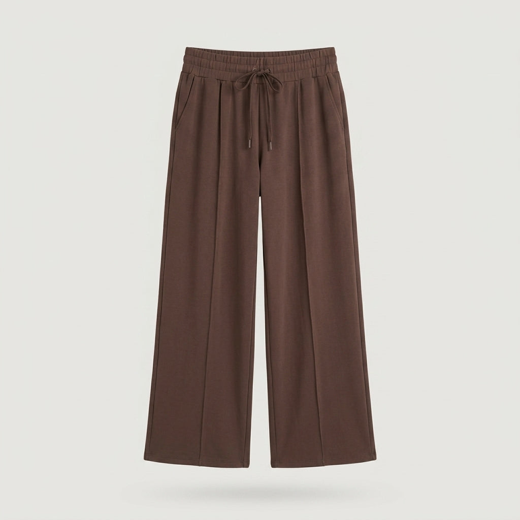 Regular Brown Wide Leg Drawstring Sweatpant