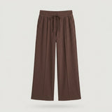 Regular Brown Wide Leg Drawstring Sweatpant