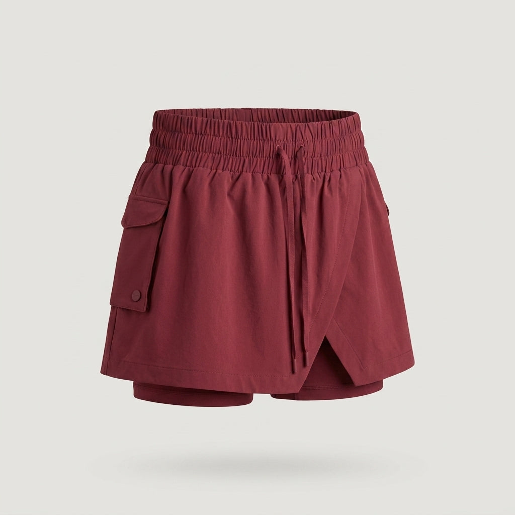 Red Crossover hiking Cargo Skort