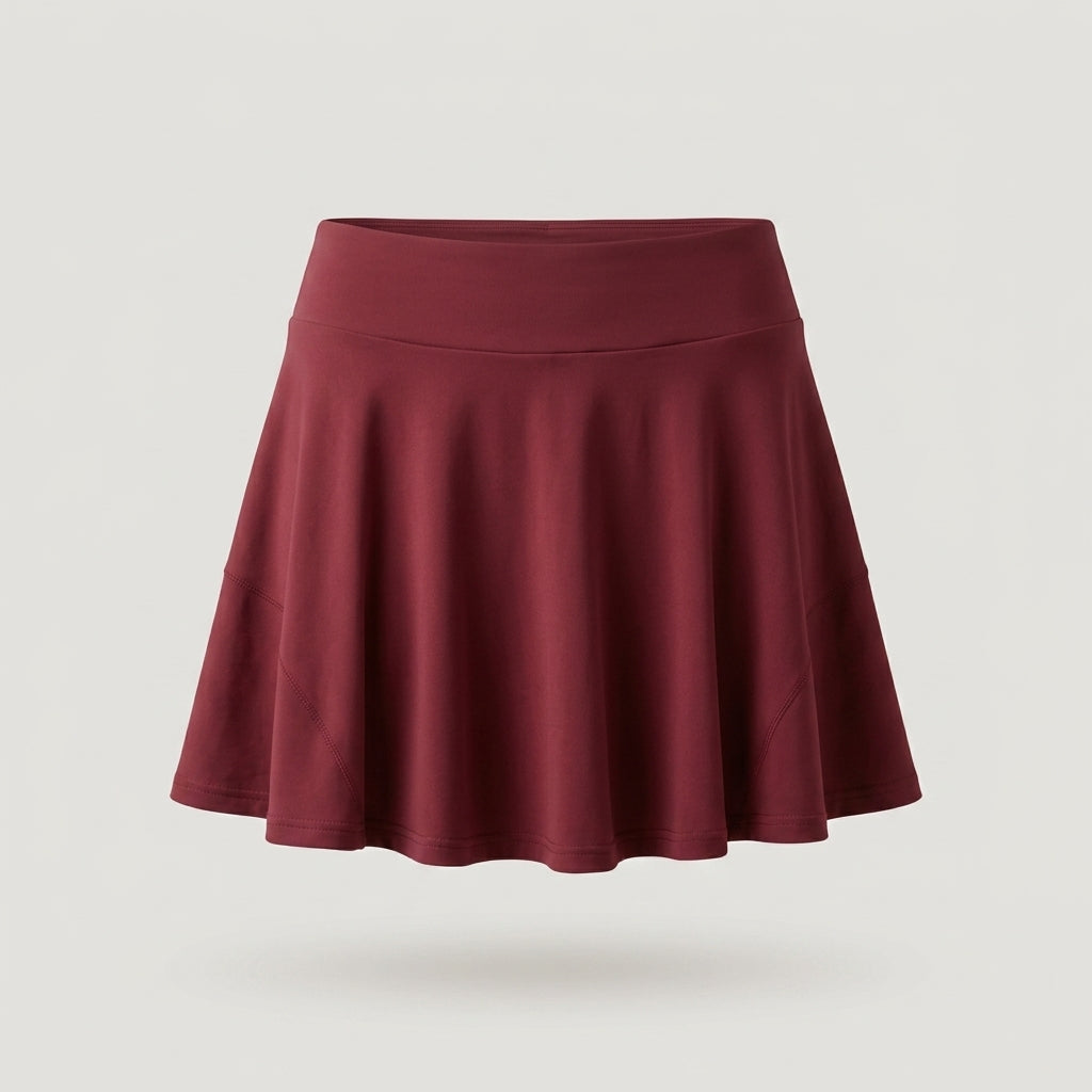 Red Flared Active Skort