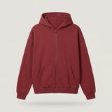 Red Oversized Zip-up Hoodie