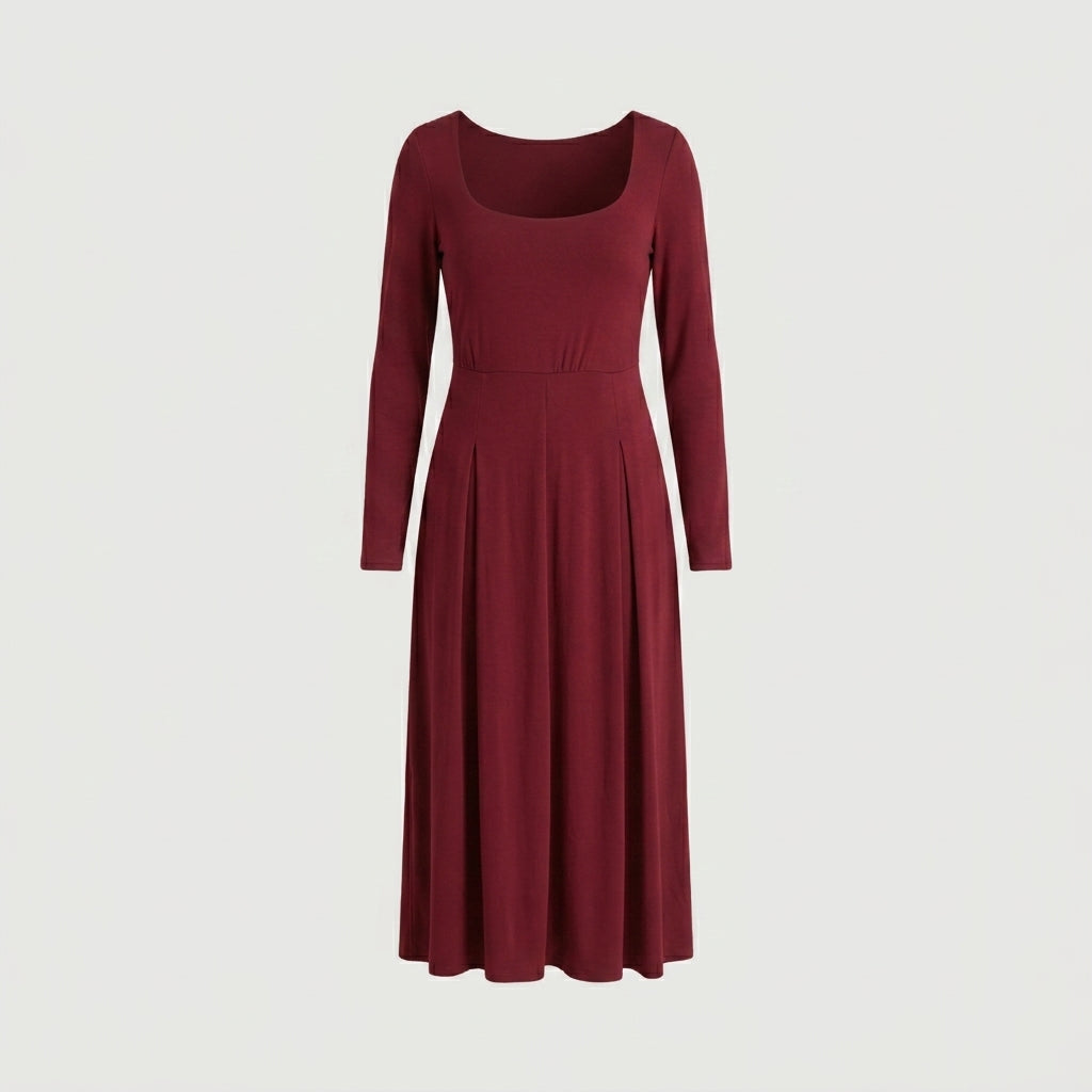 extra petite Red Square Neck Midi Dress