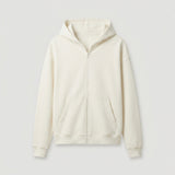 White Oversized Half-zip Sweatshirt