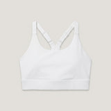 White Scoop Neck Sports Bra