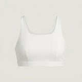 White Square Neck Sports Bra