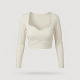 White Sweetheart Long Sleeve Top