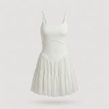 Off White Tiered Ruffle Mini Dress