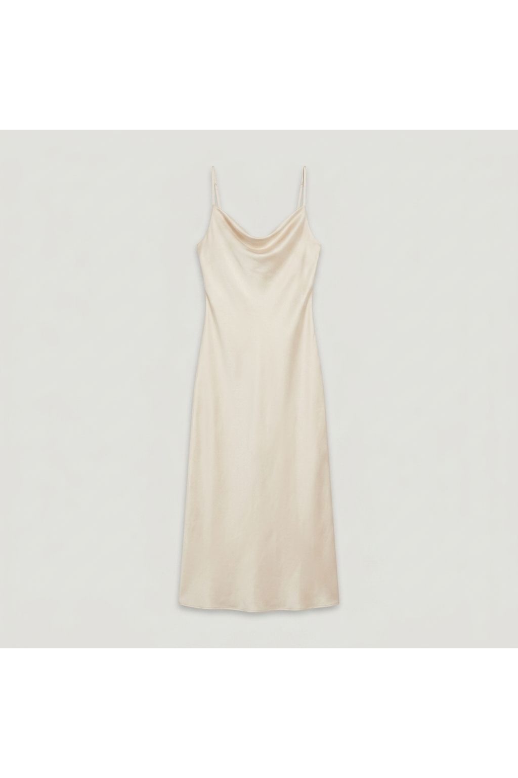 Off White Cowl Neck Slip Dress
