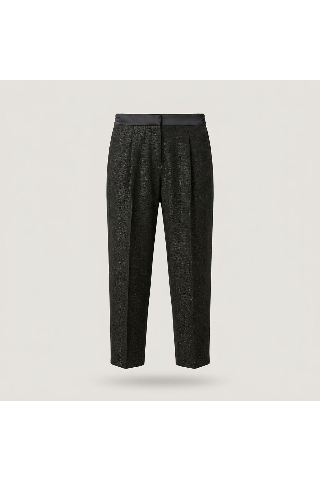 Black Metallic Tapered Trouser