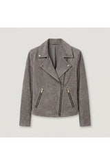 Grey Suede Biker Jacket