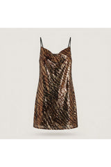 Multi Sequin Slip Mini Dress