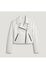 Darby Crop Biker Leather Jacket