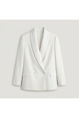 White Double Breasted Blazer
