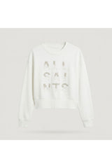White Embellished Logo Sweatshirt