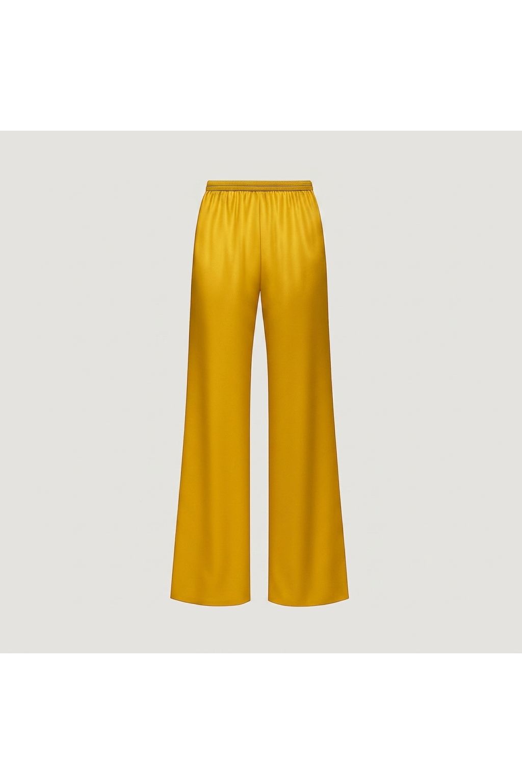 Adriana Iglesias Emery Pants Solid Mustard Satin Silk