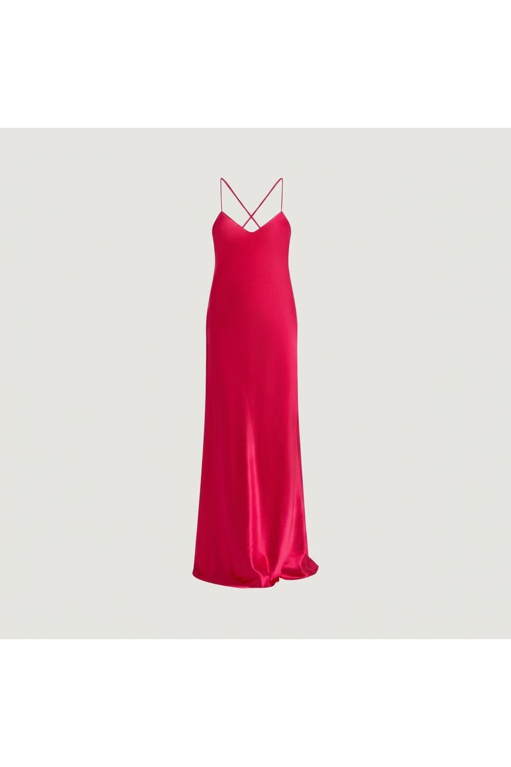 Adriana Iglesias Jadi Fraise Satin Silk Dress