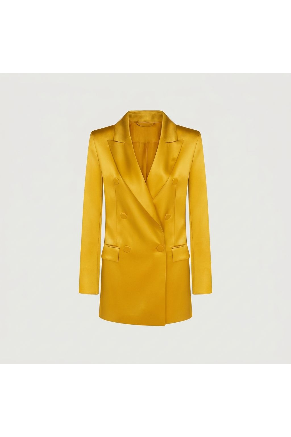 Adriana Iglesias Lauren Jacket Solid Mustard Satin Silk