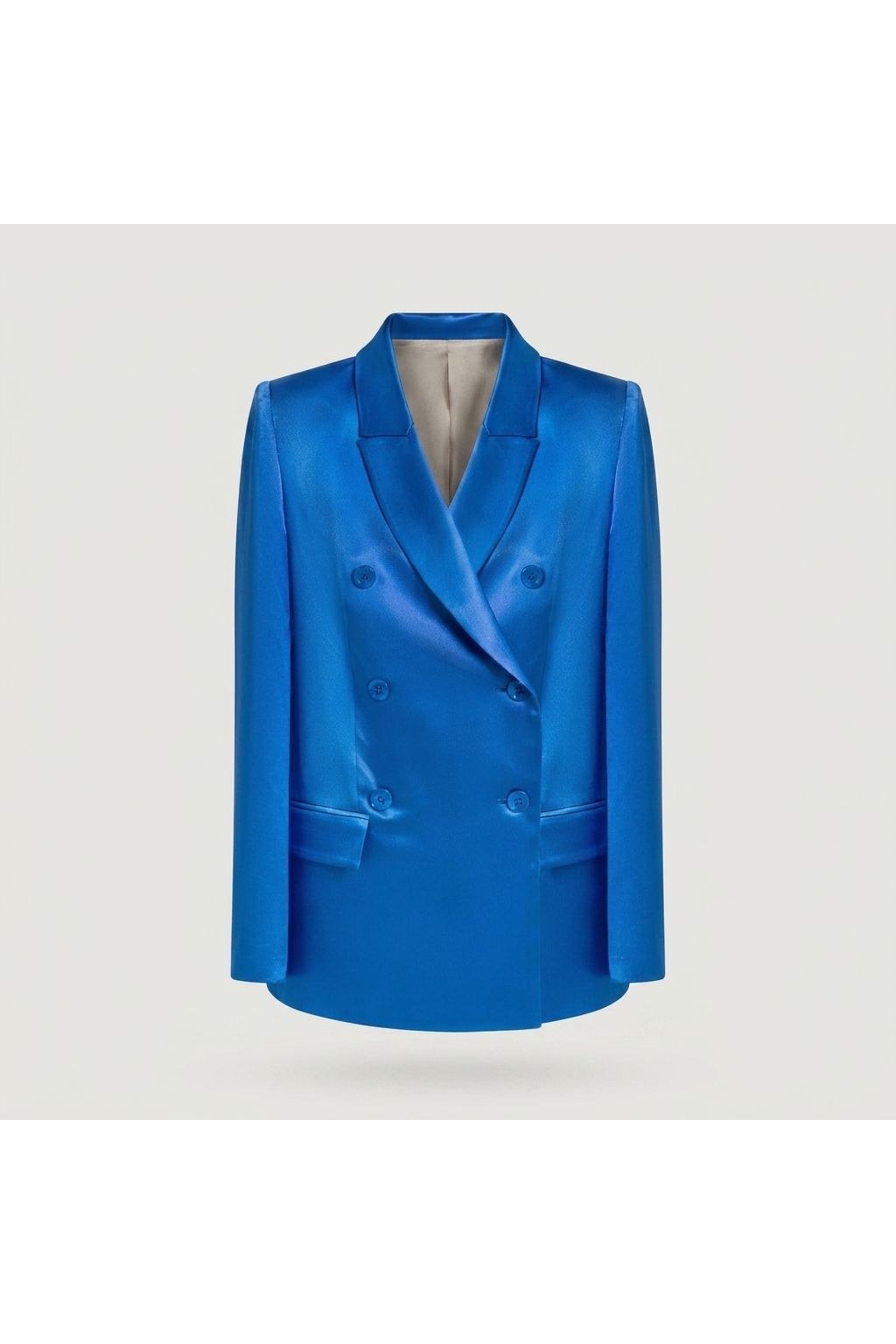 Adriana Iglesias Lauren Royal Blue Satin Silk Jacket