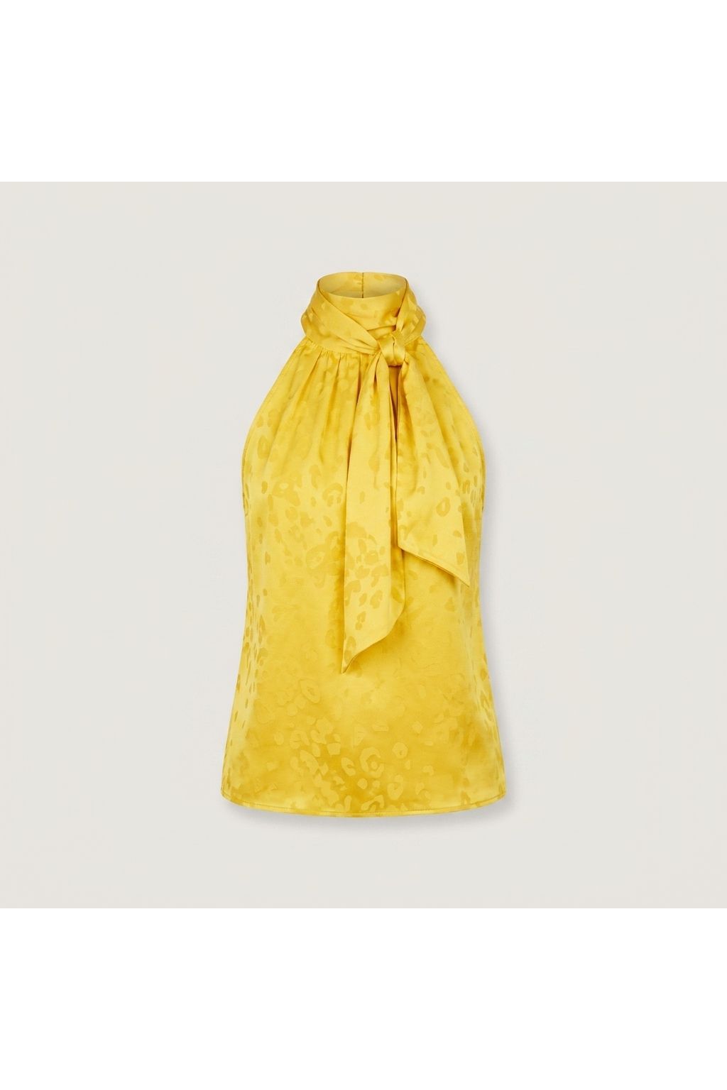 Adriana Iglesias Serena Yellow Jacquard Halter Top